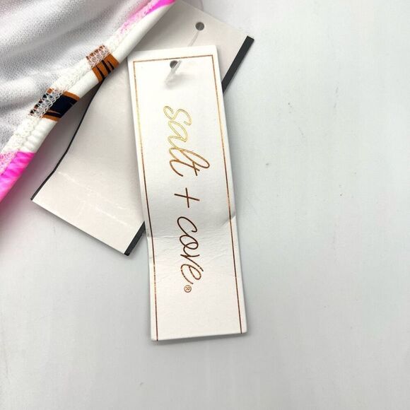 Salt + Cove Women's Tropic Time Printed Cinch-Back Bikini Bottoms Size Medium - Picture 3 of 16